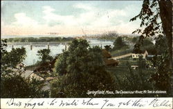 The Connecticut River, Mt. Tom In Distance Springfield, MA Postcard Postcard