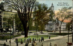 Court Square Springfield, MA Postcard Postcard