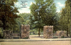 Elm Park, Main Entrance Worcester, MA Postcard Postcard