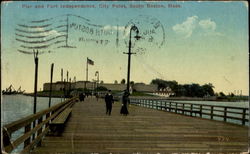 Pier And Fort Independence, City Point South Boston, MA Postcard Postcard