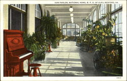 Sun Parlor, National Home, B.P.O. Of Elks Bedford, VA Postcard Postcard