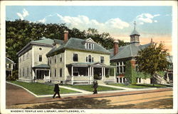 Masonic Temple And Library Brattleboro, VT Postcard Postcard