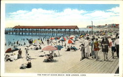 The Pier At Ocean Beach New London, CT Postcard Postcard