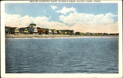 Beach Looking East, Hawk's Nest Sound View, CT Postcard Postcard