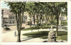 The Green And West Main Street Waterbury, CT Postcard Postcard