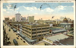 Bird's Eye View Of Business Section Jacksonville, FL Postcard Postcard