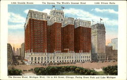 The Stevens Hotel, Michigan Blvd., 7th to 8th Street Postcard