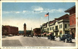 Mt. Royal Avenue Showing Mt. Royal Station Postcard