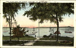 Fort Allen Park And Harbor Portland, ME Postcard Postcard