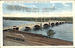 The New Bridge Over The Connecticut River Springfield, MA Postcard Postcard