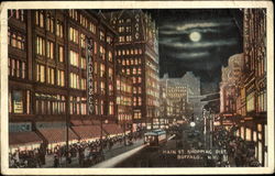 Main St Shopping Dist Buffalo, NY Postcard Postcard