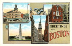 Greetings From Boston Postcard