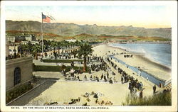 On The Beach At Beautiful Santa Barbara Postcard