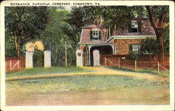 Entrance National Cemetery Yorktown, VA Postcard Postcard