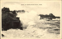 Surf At Marblehead Neck Postcard