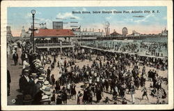 Beach Scene Below Steeple Chase Pier Postcard