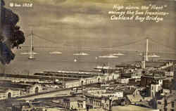 High above the Fleet San Francisco-Oakland Bay Bridge Postcard