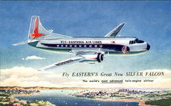 Eastern Silver Falcon Aircraft Postcard Postcard