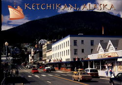 Bustling Front Street In Busy Ketchikan Alaska Postcard Postcard