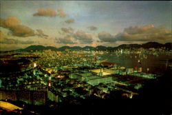 Night Scene Of Kowloon Hong Kong China Postcard Postcard