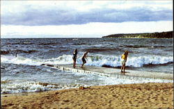 Girls And Lake Michigan Postcard