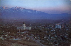 Panoramic Night View Of Salt Lake City Postcard