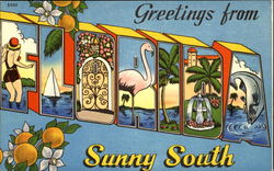 Greetings From Florida Sunny South Postcard Postcard