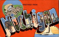 Greetings From Michigan Postcard