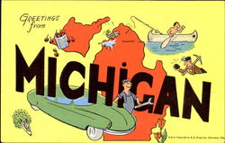 Greetings From Michigan Postcard Postcard