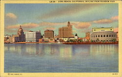 Skyline From Rainbow Pier Long Beach, CA Postcard Postcard