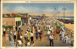 Throngs Enjoying The Ocean Promenade Postcard