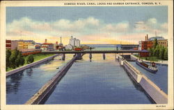 Oswego River New York Postcard Postcard