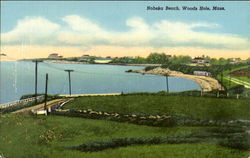 Nobska Beach Woods Hole, MA Postcard Postcard