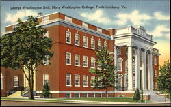 George Washington Hall, Mary Washington College Postcard