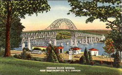 Fraser River Bridge New Westminster, BC Canada British Columbia Postcard Postcard