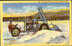 Harvesting Salt Near Great Salt Lake Postcard