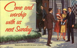 Come And Worship With Us Next Sunday Religious Postcard Postcard