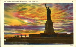 The Statue Of Liberty At Sunrise New York City, NY Postcard Postcard