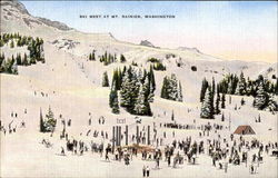 Ski Meet At Mt. Rainier Washington Postcard Postcard