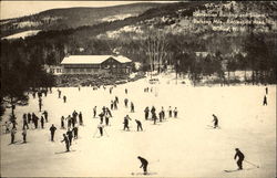 Recreation Building And Skiiers, Belknap Mts Gilford, NH Postcard Postcard