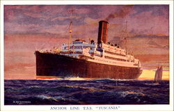 Anchor Line T. S. S. Tuscania Boats, Ships Postcard Postcard