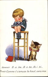 Girl with Kitten Postcard