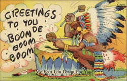 Greetings To You Boom De Boom Boom Postcard