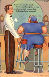 Two Stools Fat People Postcard Postcard