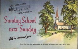 Sunday School Nest Sunday Postcard