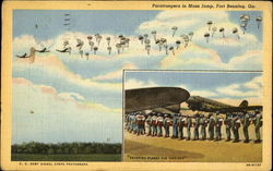 Paratroopers In Mass Jump Postcard