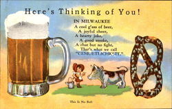 Here's Thinking Of You! Drinking Postcard Postcard