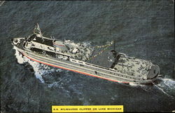 S. S. Milwaukee Clipper On Lake Michigan Wisconsin Postcard Postcard