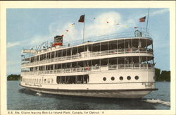 S. S. Ste. Claire Leaving Bob-Lo Island Park Postcard