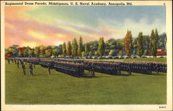 Regimental Dress Parade Annapolis, MD Postcard Postcard